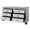 Tuscany Mirrored 6 Drawer Sideboard Cabinet with Swarovski Crystals