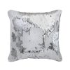 Silver White Sequin Square Cushion