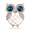 Diamante Turquoise Blue Eyed Owl Pin Brooch