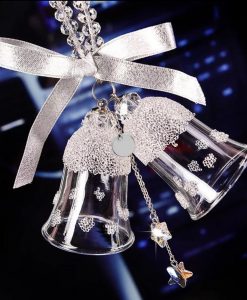 Crystal Glass Bell Hanging Decoration with Swarovski Crystals