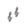 Sterling Silver Treble Clef Musical Note Stud Earrings