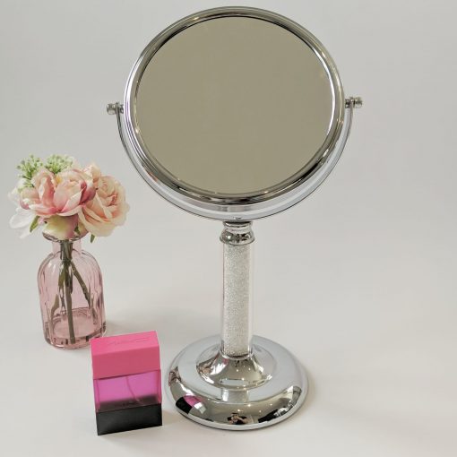 Freestanding Cosmetic Dressing Table Mirror Filled with Swarovski Crystal
