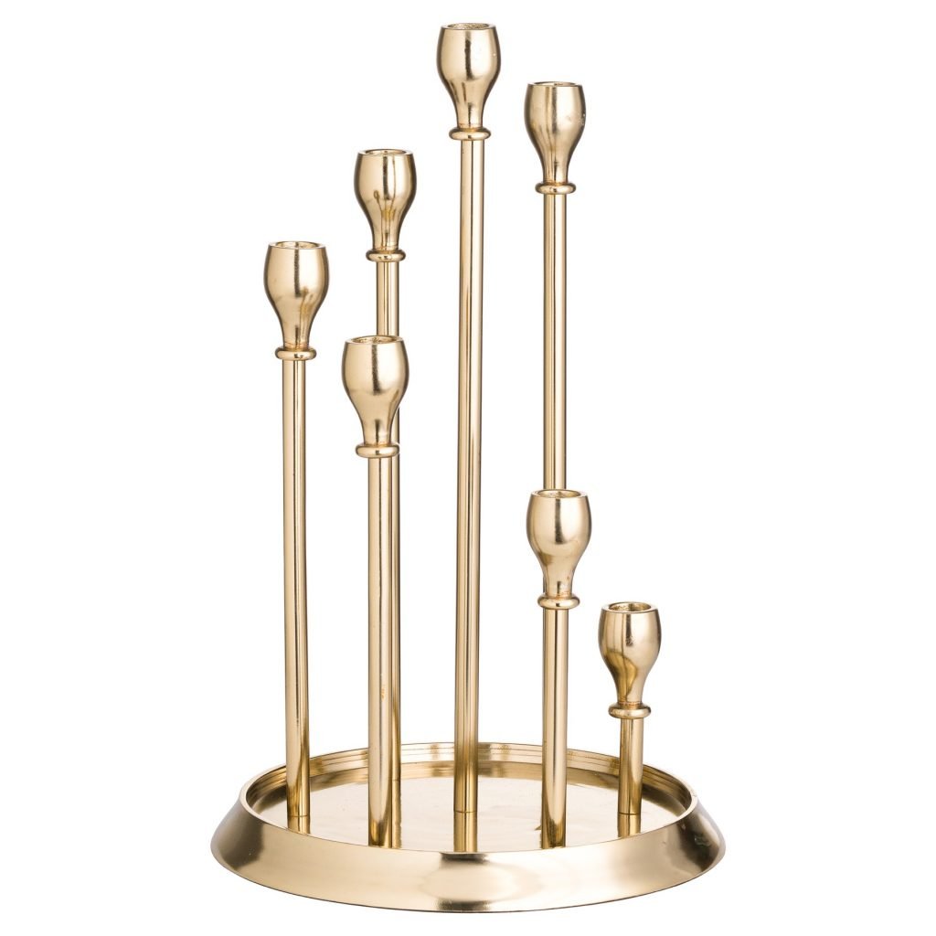 Brass Circular Multi Candle Holder Centrepiece