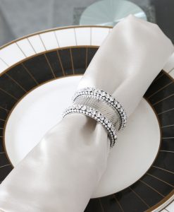 Set Of Napkin Rings With Swarovski Crystal Elements