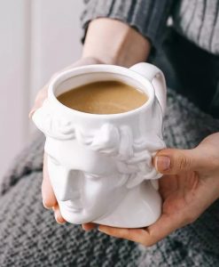 Large White Ceramic Apollo David Coffee Mug