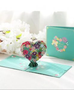 Pop Up 3D Floral Heart Thank You Card