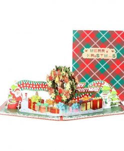 Pop up 3D Christmas Card - Christmas Scene with Wreath