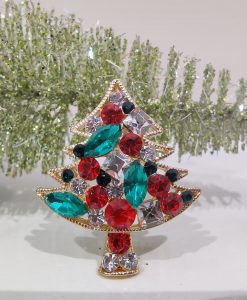 Diamante Christmas Tree Pin Brooch