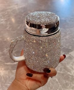 Re-usable Ceramic Travel Mug with Swarovski Crystal Elements